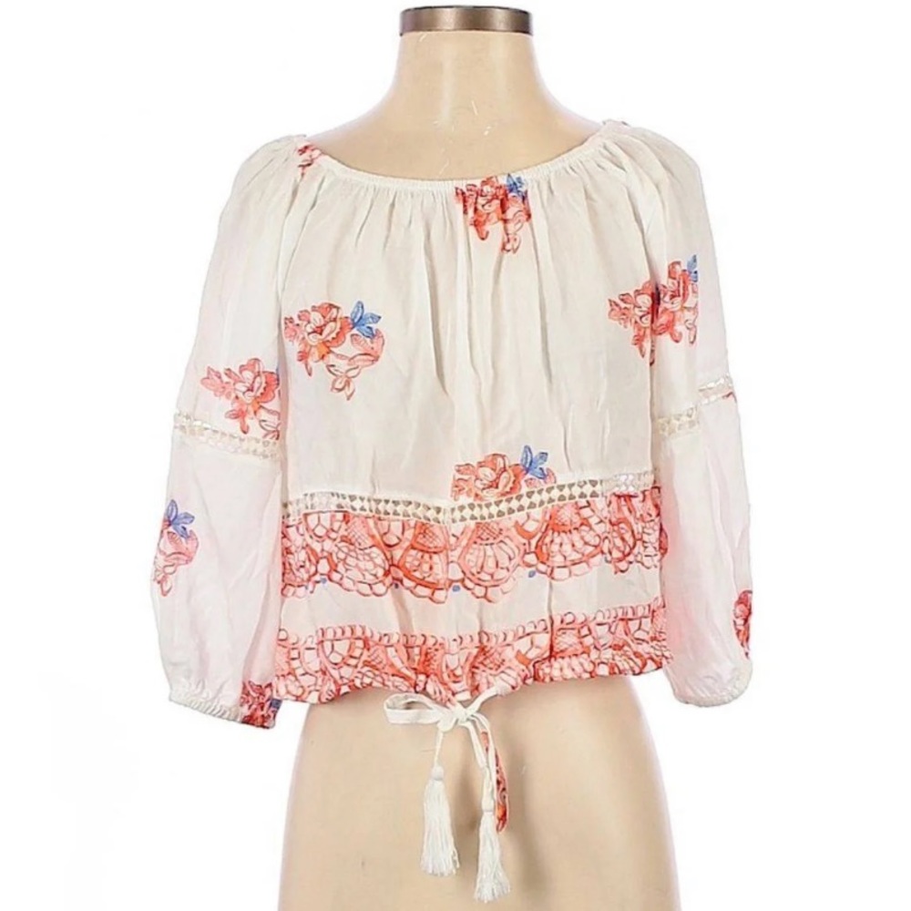NWT Anthropologie Mrs. Darcy Sunday Social Off the Shoulder Peasant Top S/M